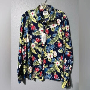 Tunevuse Men's Sz M Button Down Long Sleeve Collared Shirt NEW with Tags Floral